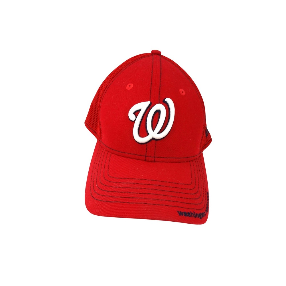 New Era Washington Nationals 39THIRTY Stretch‎ Fit Hat Red Mesh MLB Small-Medium